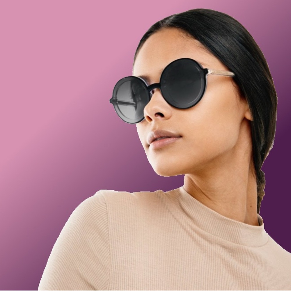 Chic Krewe Louisa Black Round Sunglasses